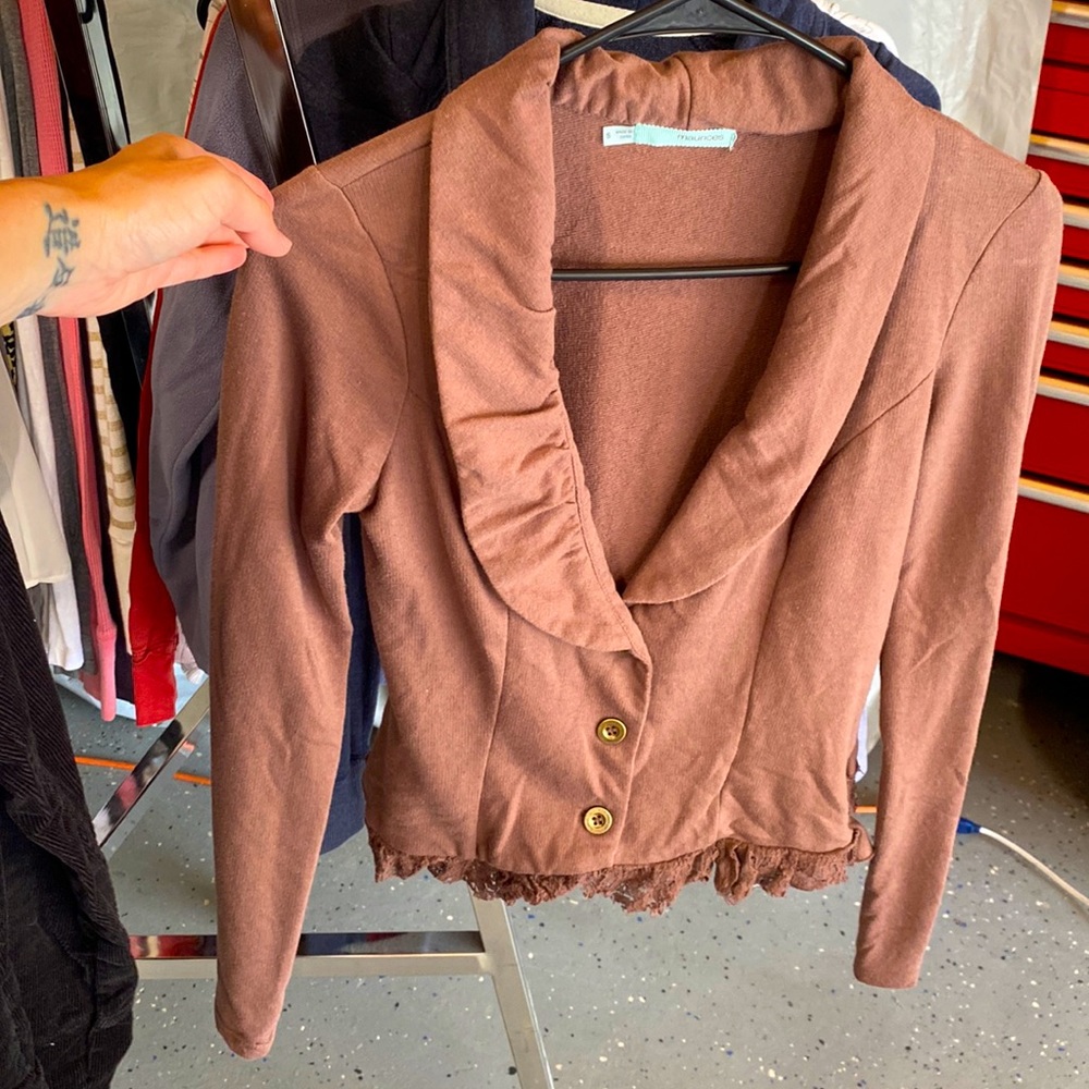 Maurice’s Brown Ruffled Detail Blazer